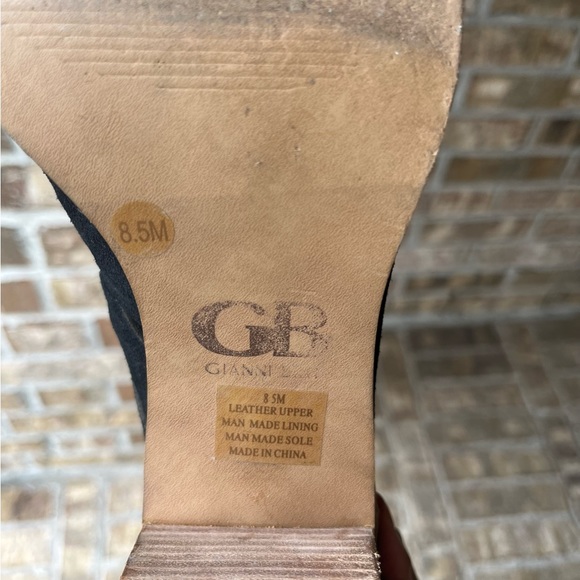 Gianni Bini Suede Open Toe Ankle Boots Size 8 1/2 M. Black - Picture 4 of 7